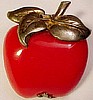 BP204 red bakelite apple/metal leaves